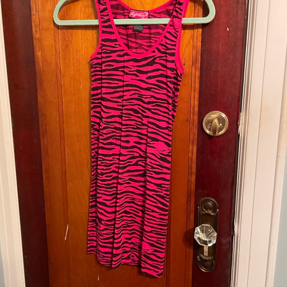 Cute Hot Pink Zebra Stripe Dress
